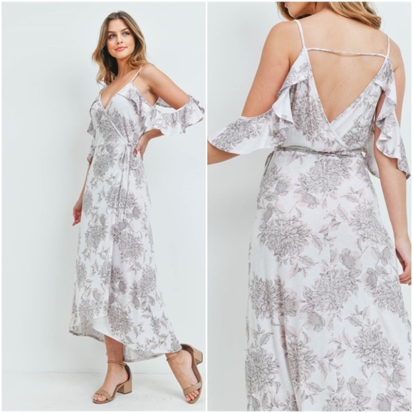 Ivory Print Dress - Picture 3 of 16